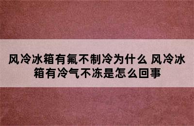 风冷冰箱有氟不制冷为什么 风冷冰箱有冷气不冻是怎么回事